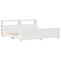 Cadre de lit sans matelas blanc 200x200 cm bois massif de pin