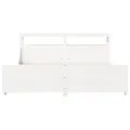 Cadre de lit sans matelas blanc 200x200 cm bois massif de pin