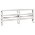 Cadre de lit sans matelas blanc 200x200 cm bois massif de pin