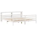 Cadre de lit sans matelas blanc 200x200 cm bois massif de pin