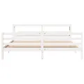 Cadre de lit sans matelas blanc 200x200 cm bois massif de pin