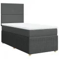 cadre de lit et matelas Gris foncé 90x190 cm Tissu
