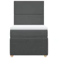 cadre de lit et matelas Gris foncé 90x190 cm Tissu