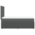 cadre de lit et matelas Gris foncé 90x190 cm Tissu