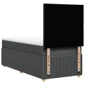 cadre de lit et matelas Gris foncé 90x190 cm Tissu