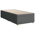 cadre de lit et matelas Gris foncé 90x190 cm Tissu