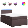 cadre de lit et matelas marron foncé 120x190cm tissu
