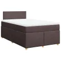 cadre de lit et matelas marron foncé 120x190cm tissu