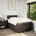 cadre de lit et matelas marron foncé 120x190cm tissu
