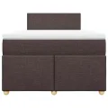cadre de lit et matelas marron foncé 120x190cm tissu