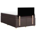 cadre de lit et matelas marron foncé 120x190cm tissu