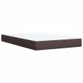 cadre de lit et matelas marron foncé 120x190cm tissu