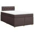cadre de lit et matelas marron foncé 120x190cm tissu