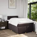 cadre de lit et matelas marron foncé 120x190cm tissu