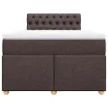 cadre de lit et matelas marron foncé 120x190cm tissu