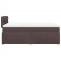 cadre de lit et matelas marron foncé 120x190cm tissu