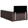 cadre de lit et matelas marron foncé 120x190cm tissu