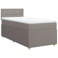 cadre de lit avec matelas Taupe 90x190 cm Tissu