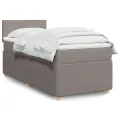cadre de lit avec matelas Taupe 90x190 cm Tissu