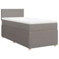 cadre de lit avec matelas Taupe 90x190 cm Tissu