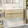 Armoire de lavabo de salle de bain chêne sonoma 100x38,5x45 cm