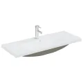 Ensemble de meubles de bain 2pcs céramique et bois d'ingénierie