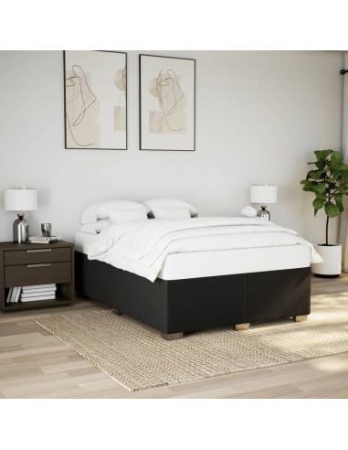 Cadre de lit sans matelas noir 140x190 cm tissu