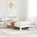 Cadre de lit avec tête de lit sans matelas blanc 90x190 cm