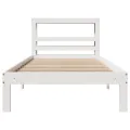 Cadre de lit avec tête de lit sans matelas blanc 90x190 cm