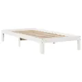 Cadre de lit avec tête de lit sans matelas blanc 90x190 cm