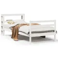 Cadre de lit sans matelas blanc 90x200 cm bois de pin massif
