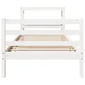 Cadre de lit sans matelas blanc 90x200 cm bois de pin massif
