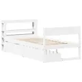 Cadre de lit sans matelas blanc 90x200 cm bois de pin massif