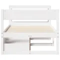 Cadre de lit sans matelas blanc 90x200 cm bois de pin massif