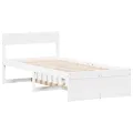 Cadre de lit sans matelas blanc 90x200 cm bois de pin massif