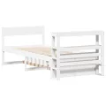 Cadre de lit sans matelas blanc 90x200 cm bois de pin massif