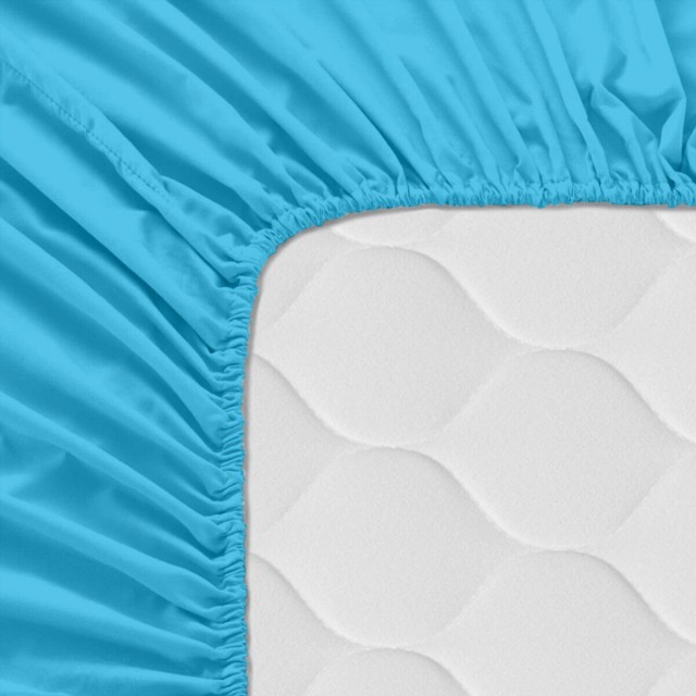 Onderlaken HappyFriday BASIC KIDS Turkoois 60 x 120 x 14 cm