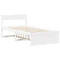 Cadre de lit sans matelas blanc 90x190 cm bois de pin massif