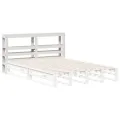 Tête de lit avec étagères blanc 120 cm bois massif de pin
