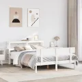 Cadre de lit sans matelas blanc 120x200 cm bois de pin massif