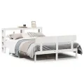 Cadre de lit sans matelas blanc 120x200 cm bois de pin massif