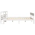 Cadre de lit sans matelas blanc 120x200 cm bois de pin massif
