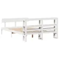 Cadre de lit sans matelas blanc 120x200 cm bois de pin massif
