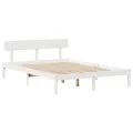 Cadre de lit sans matelas blanc 120x200 cm bois de pin massif