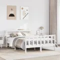 Cadre de lit sans matelas blanc 120x190 cm bois de pin massif