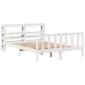 Cadre de lit sans matelas blanc 120x190 cm bois de pin massif