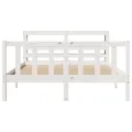 Cadre de lit sans matelas blanc 120x190 cm bois de pin massif
