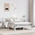 Cadre de lit avec tête de lit sans matelas blanc 120x190 cm