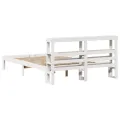 Cadre de lit avec tête de lit sans matelas blanc 120x190 cm