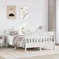 Cadre de lit sans matelas blanc 120x200 cm bois de pin massif